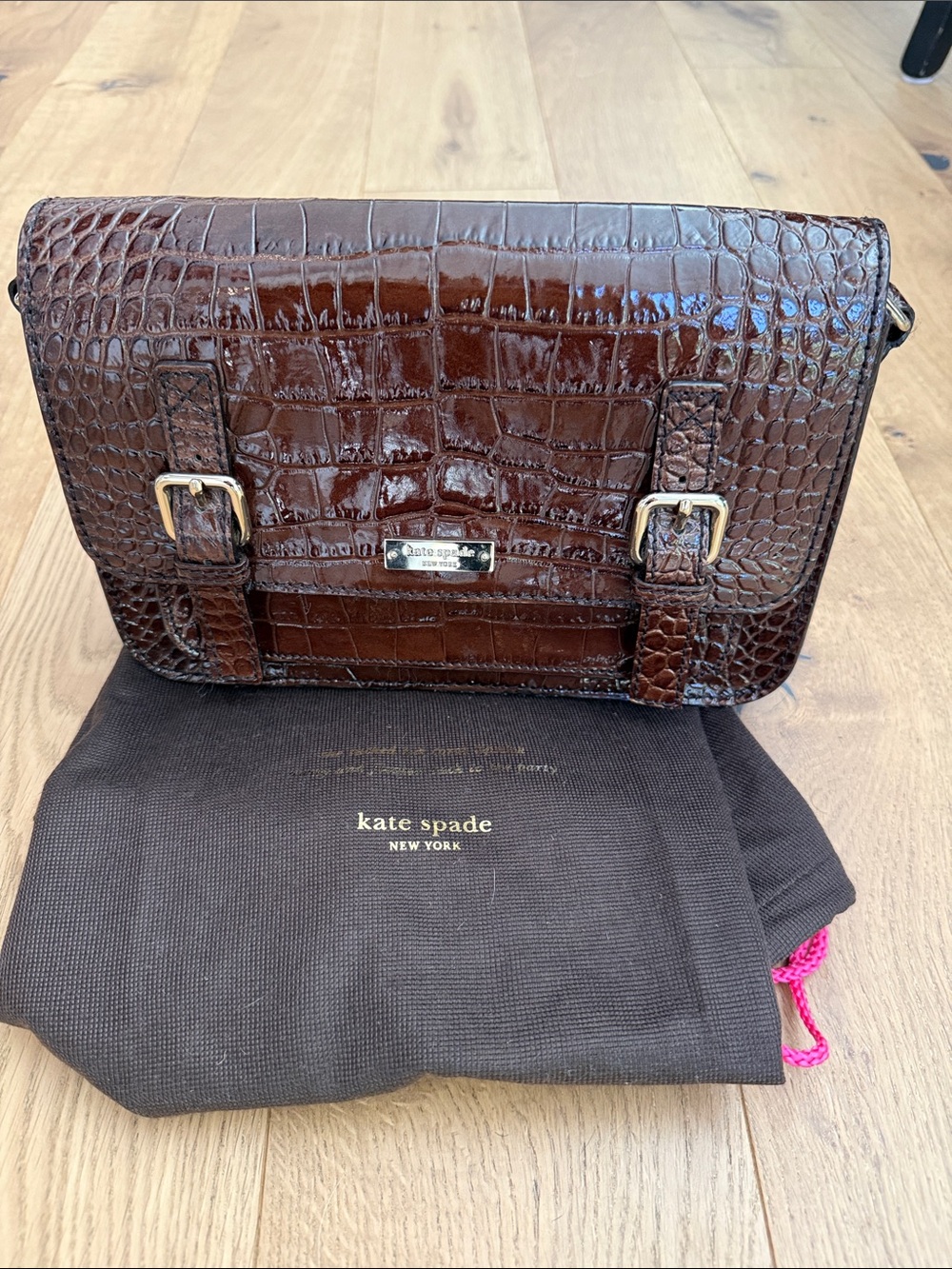 kate spade Knightsbridge Patent Croc Embossed Crossbody